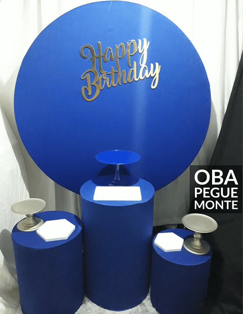 Kit Pegue e Monte Liso + Letra Happy Birthday Dourado
