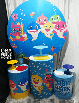 Kit Pegue e Monte Tema Baby Shark