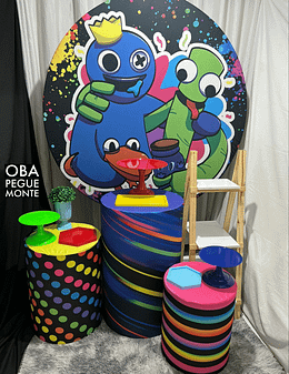 Kit Pegue e Monte Rainbow Friends + Escadinha