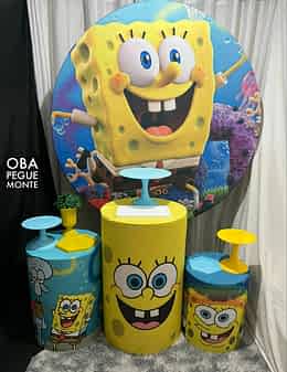 Kit Pegue e monte Decoração Bob Esponja